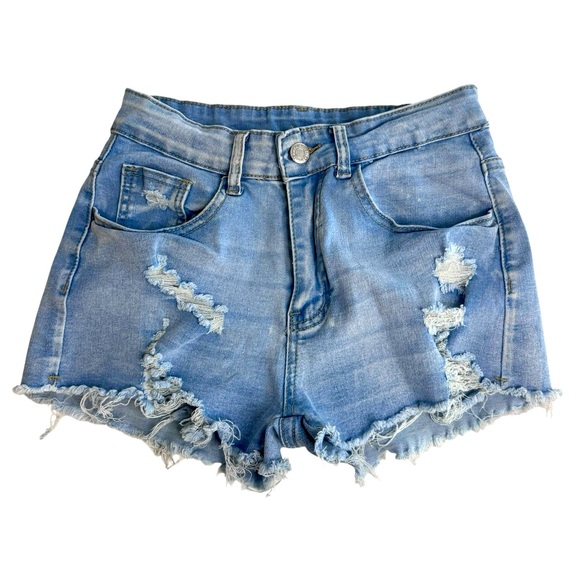 Women’s juniors SHEIN distressed jean shorts size S/4 NWOT - Picture 1 of 7